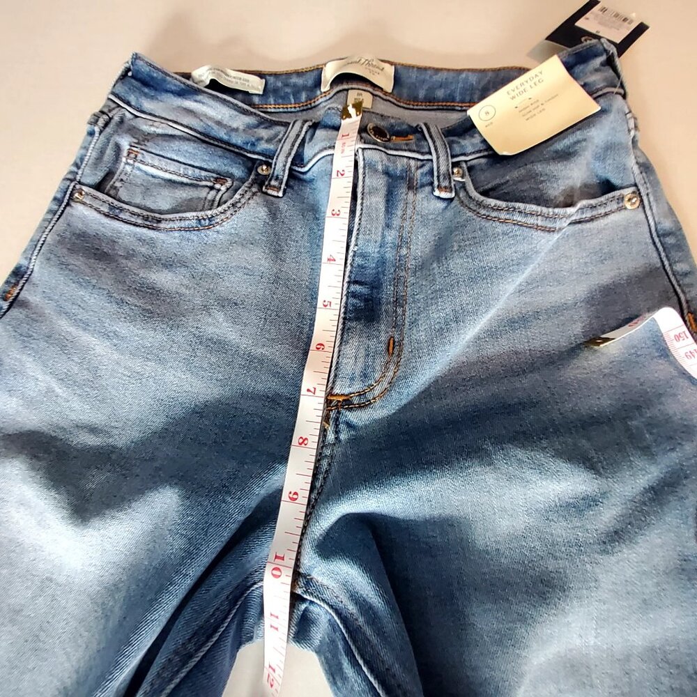 Universal Thread Everyday Wide Leg High Rise Slim Hip & Thigh Denim Jeans Siz 8R - Picture 3 of 14